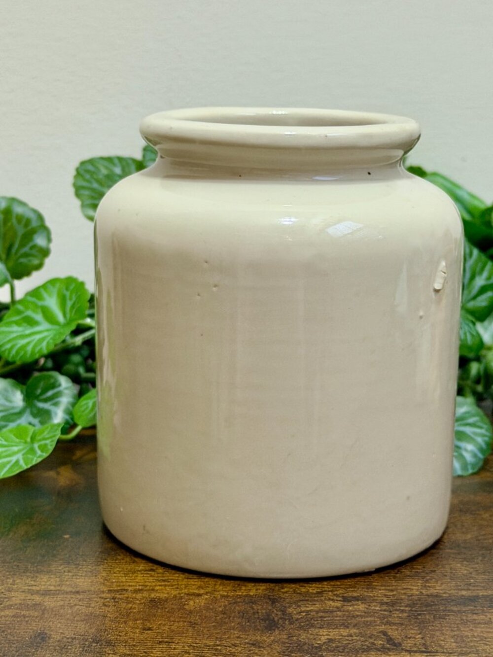Vintage French Lab Lagny Mustard Stoneware Crock Jar Vase Pottery Mid Century - Picture 6 of 12